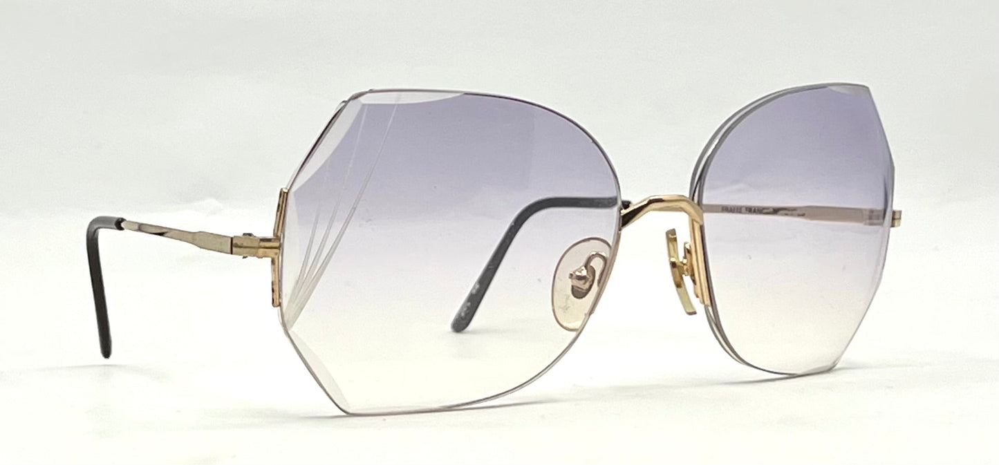 THIRA 62 Vintage 70s Frame-Rimless Geometric Sunglasses-Unworn-France