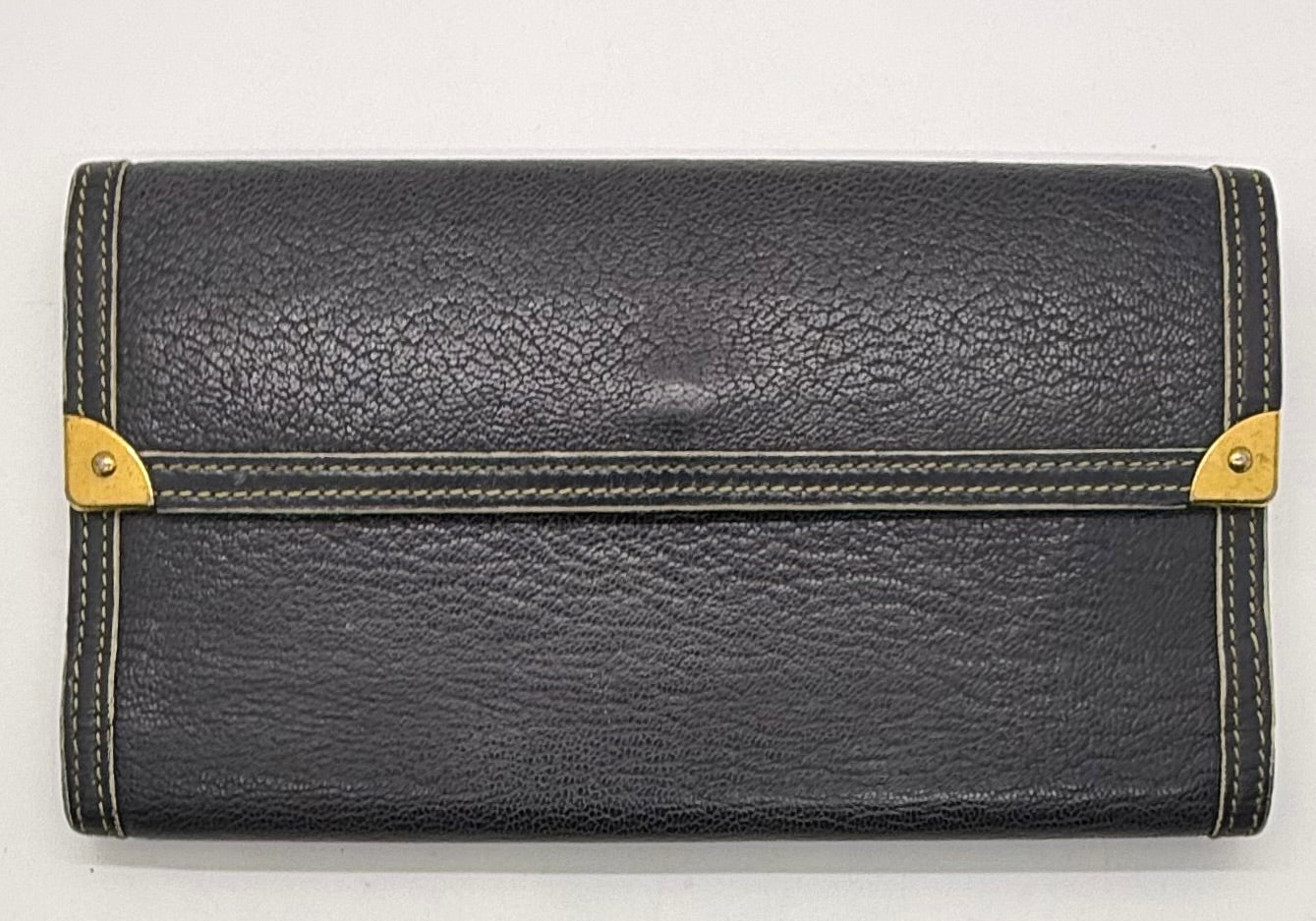 Louis Vuitton Vintage Navy Blue Leather Continental Long Wallet – France
