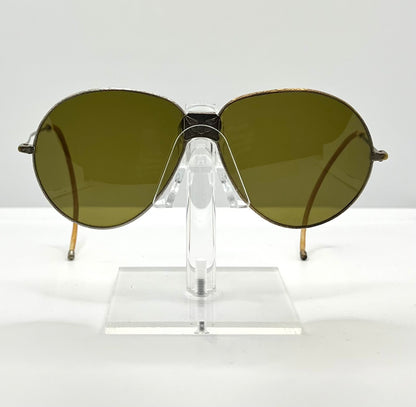 Vintage U.S. Military Esg Folding Aviator Sunglasses – Original Glass Lenses – Eagle Bridge Emblem