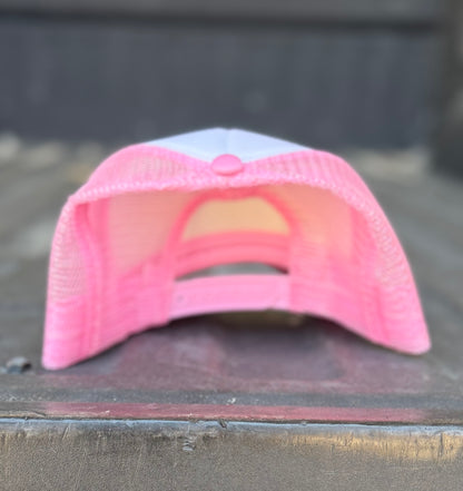 Second Chance Eyewear Trucker Hat- Black|White & Pink|White