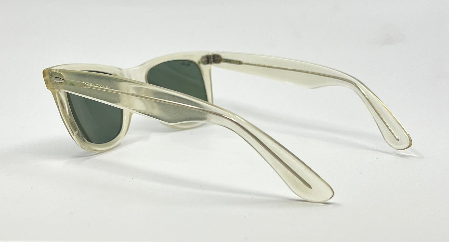 B&L Ray-Ban VINTAGE Wayfarer 5022 Crystal Clear Sunglasses USA w/ Original Lenses