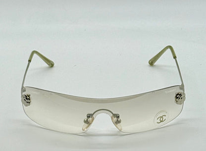 Chanel 4086 C.124|6Y Vintage Shield Sunglasses – Deadstock|Unworn-Camellia Silver