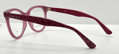 Jimmy Choo Jc205 Qho Pink Glitter Eyeglasses-New-Unworn-Italy-47Mm