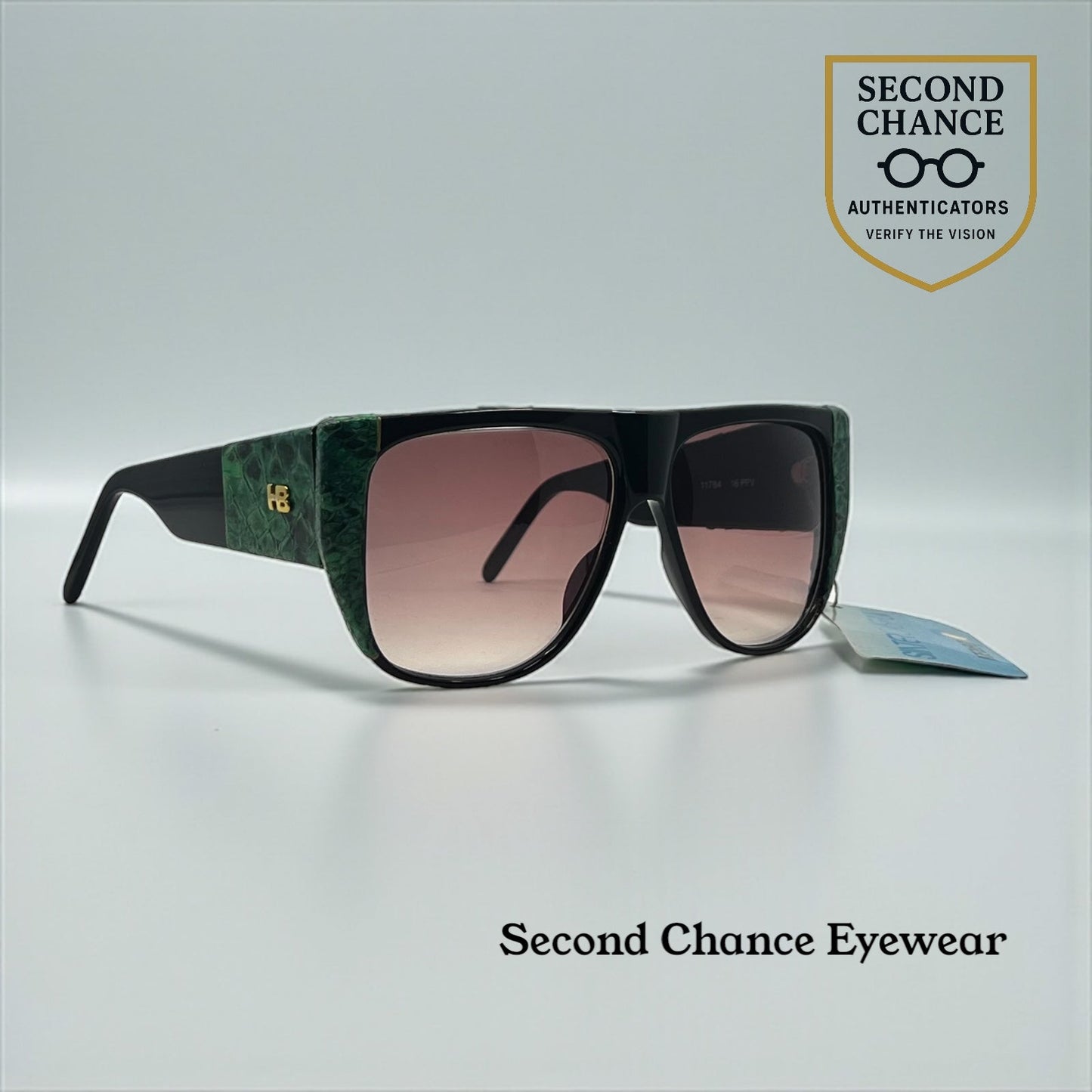 Hervé Bernard 11784 Sunglasses-Snakeskin Temples-Hand Made-Unworn