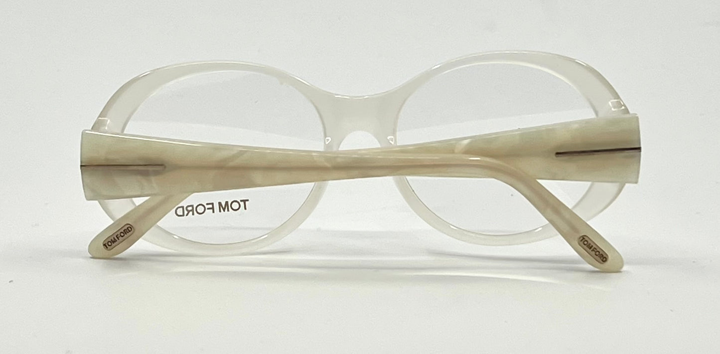 Tom Ford TF5246 024 Ivory Pearl Oval Eyeglasses 53-17-140 Italy Deadstock