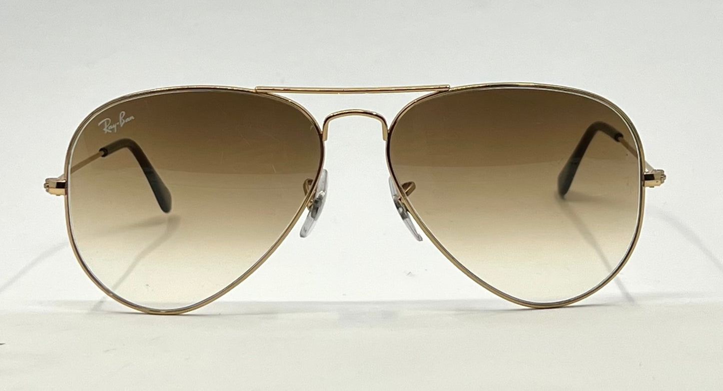 B&L Ray-Ban Large Metal Gold Aviator 58mm-w/New RB Gradient Lenses