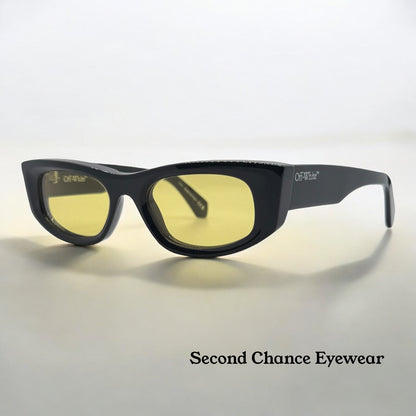 Off-White™ Oeri090 1018 Sunglasses Black|Yellow Rare-New|Unworn-Full Kit Italy-51Mm