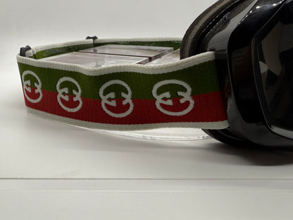 Gucci Web Stripe Ski Goggles-Black GG Logo-Deadstock Full KitaAlpine Capsule-Rare