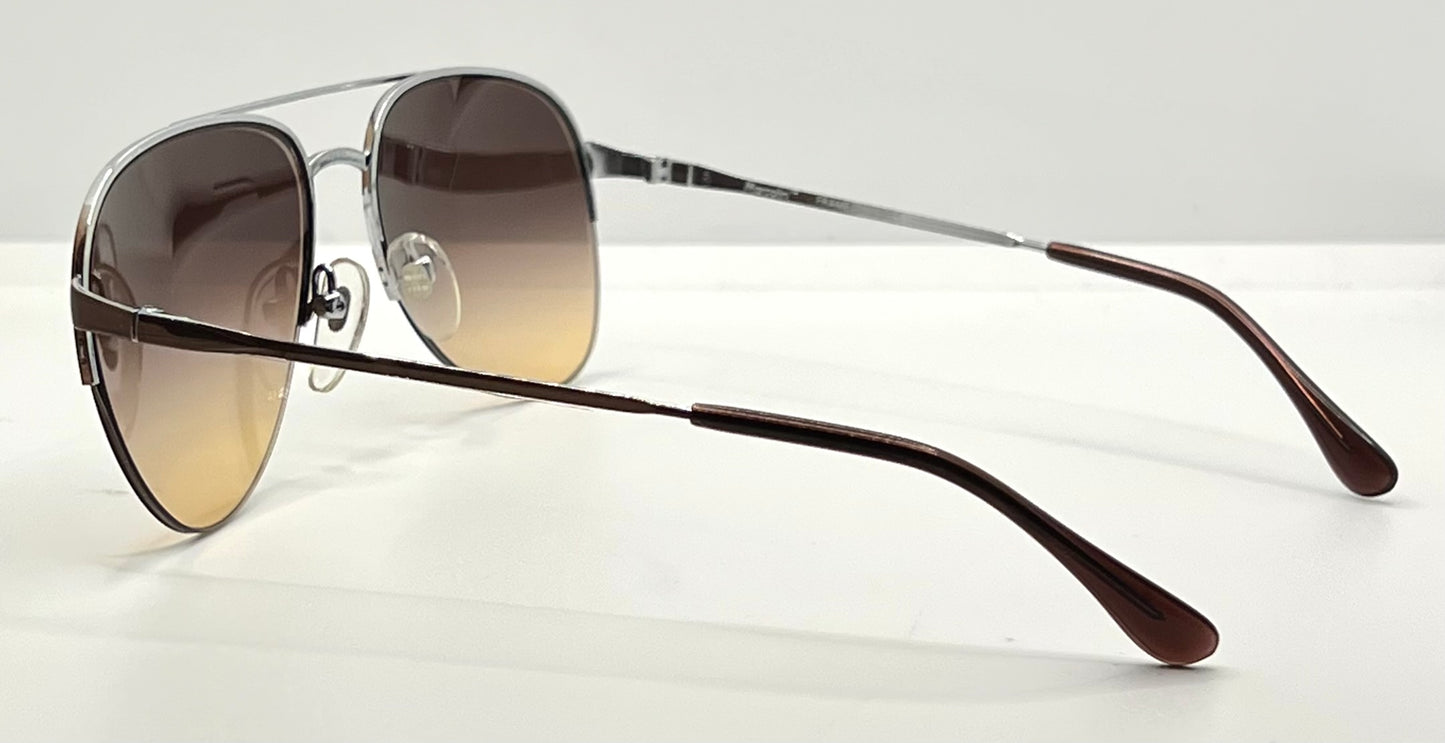 Marchon Marcolin 908|H2 Half-Rim Sunglasses w|New Custom Tobacco Gradient Tinted Lenses