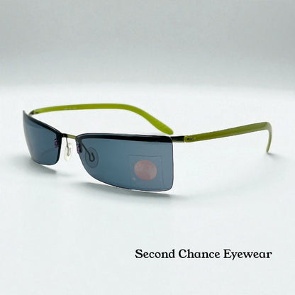 Silhouette 2131 Vintage Sunglasses- Y2K Deadstock Rimless w|Green Temples-Austria