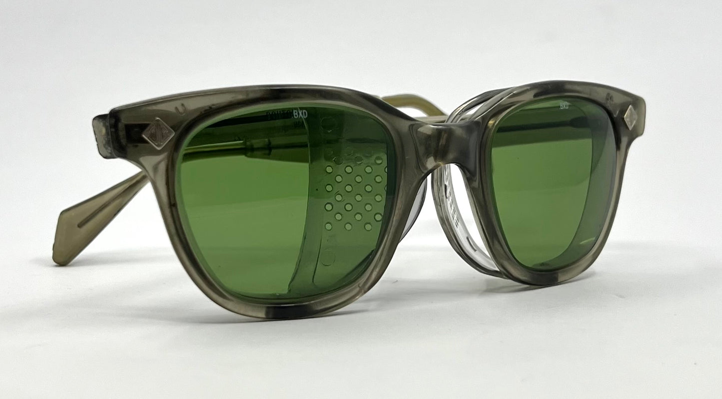 Bouton U-Fit-6 Z87 Safety Glasses USA-Original Green Mineral Glass Lenses-Vintage 1950s