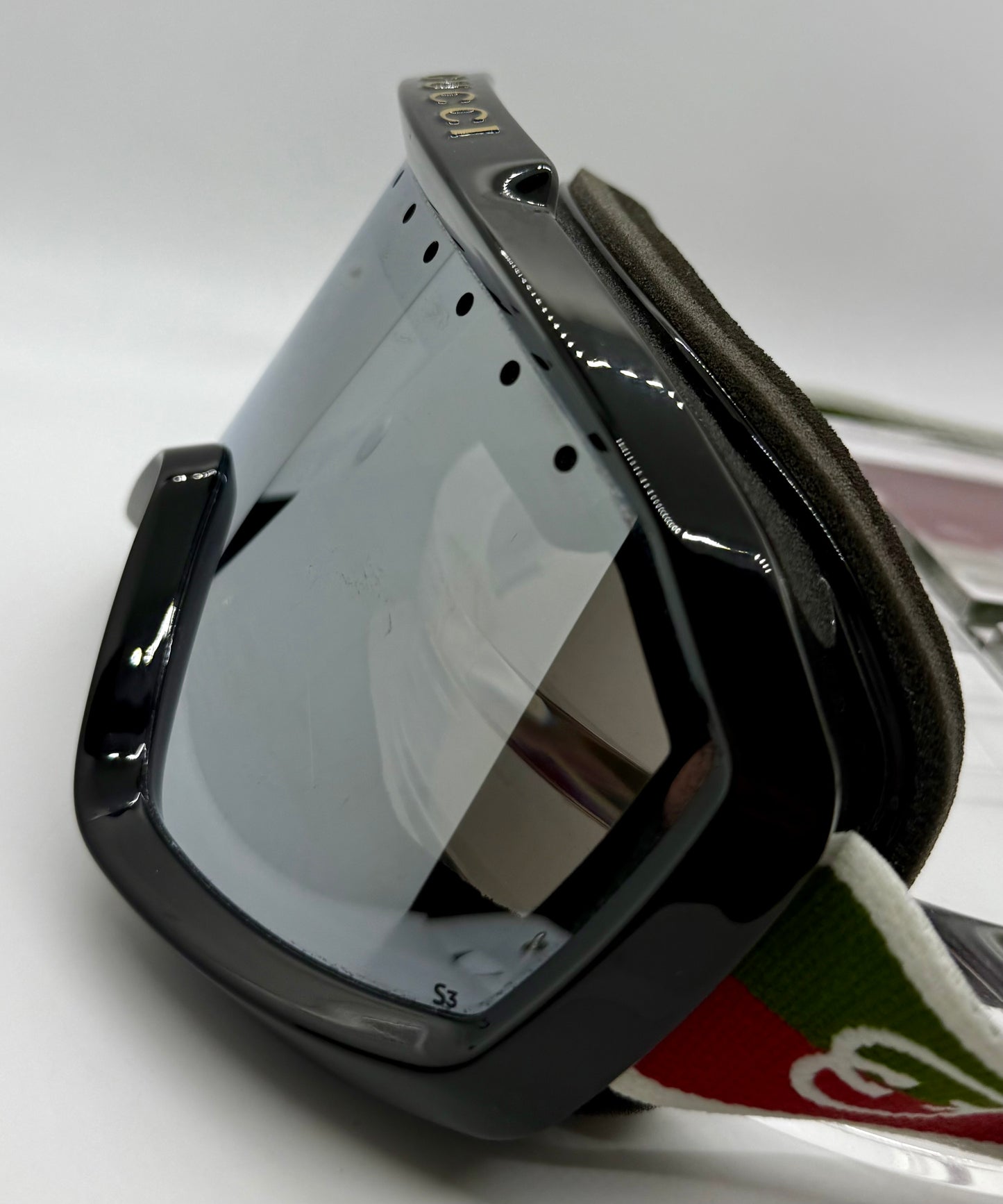 Gucci Web Stripe Ski Goggles-Black GG Logo-Deadstock Full KitaAlpine Capsule-Rare