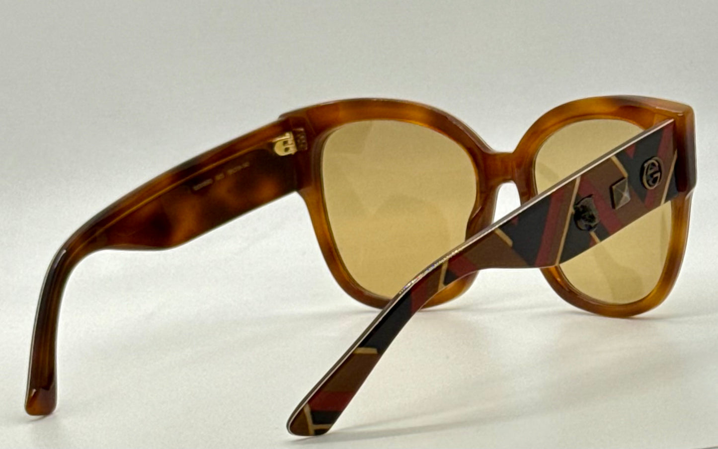 Gucci GG0059S 003 Amber Tortoise Geometric Sunglasses w/ Original Amber Lenses (Unworn)