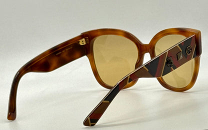 Gucci GG0059S 003 Amber Tortoise Geometric Sunglasses w/ Original Amber Lenses (Unworn)