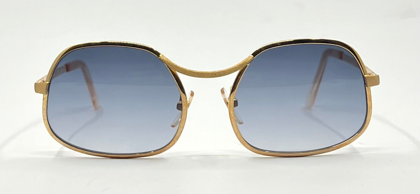 Italian Gold-Filled Hammered Pilot Sunglasses-Vintage Deadstock w/New Gradient Custom Lenses