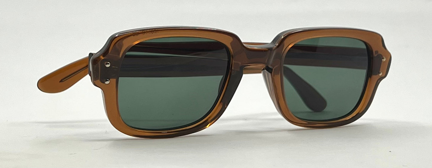 USS BCG 46-24 Vintage Military Frame-New Solid Green Second Chance Customs Lenses
