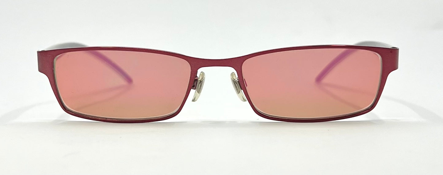 D&G 4159 Y2K Vintage Geometric Narrow Sunglasses Italy Red 51-17