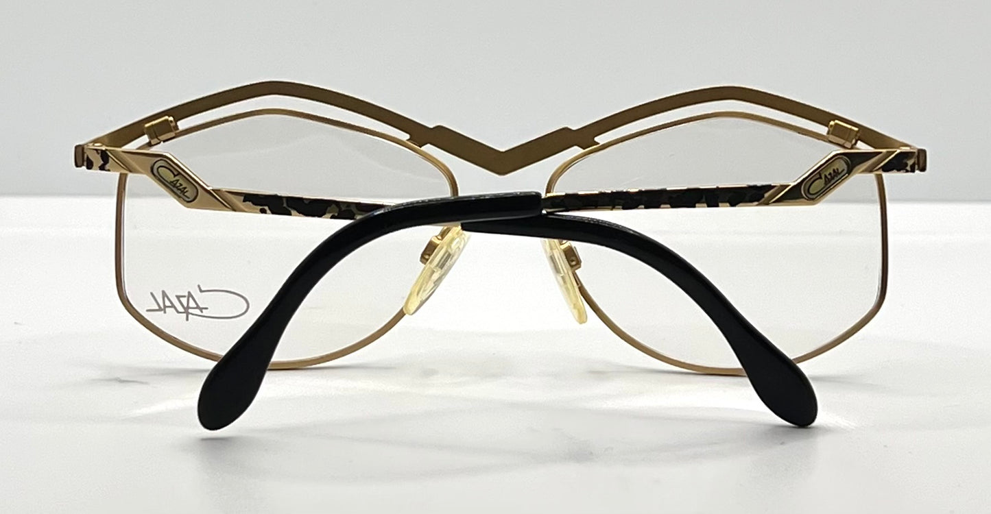 Cazal Mod 249 Col 413 Vintage Titanium Eyeglasses-Gold Leopard 57Mm-Unworn-Germany