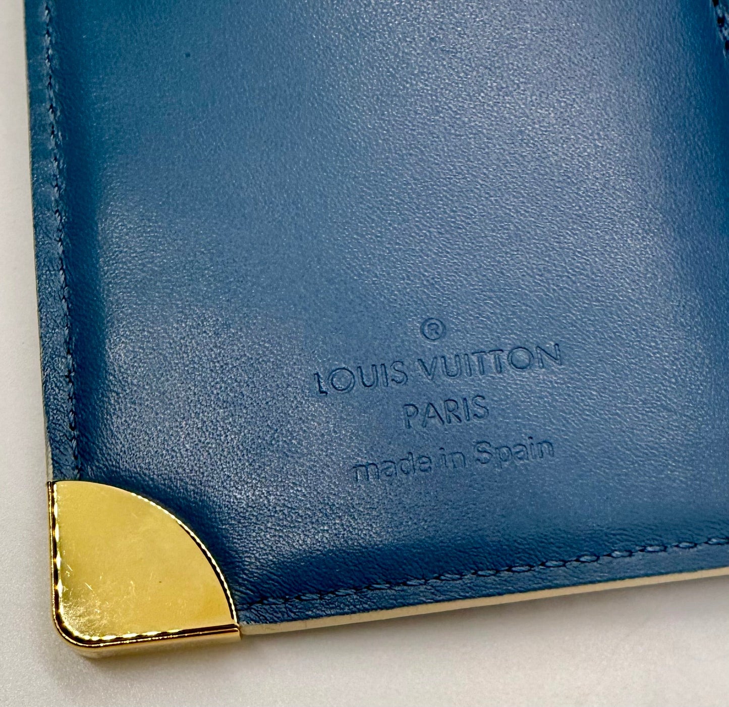 Louis Vuitton Taiga Agenda PM-Blue Leather-VINTAGE Organizer