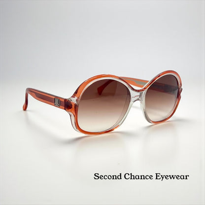 Lanvin OLB5 France-Oversized Round VINTAGE Sunglasses w/New Gradient Custom Lenses