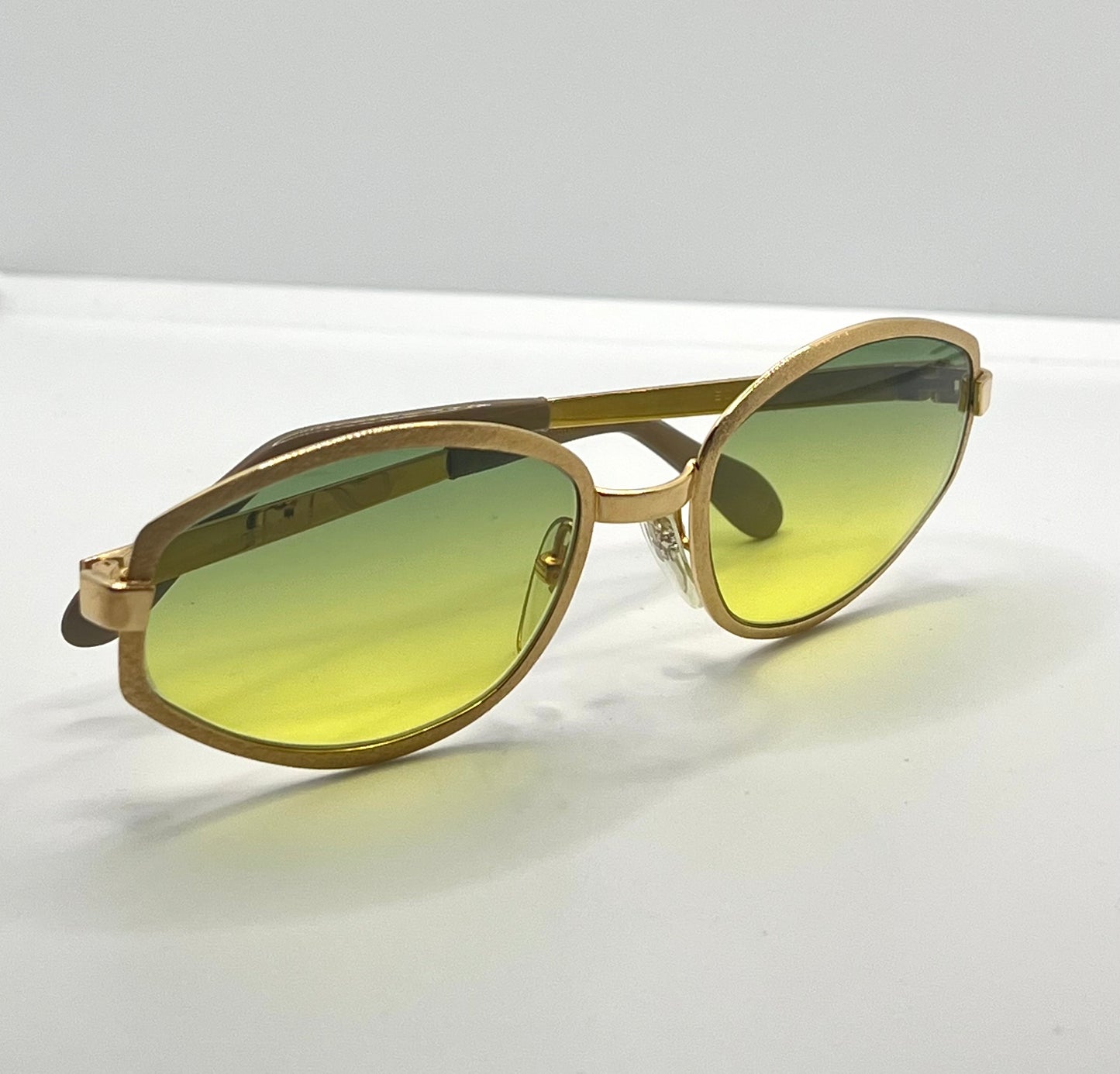 Vintage Deadstock Neostyle Boutique 303 Sunglasses – Custom Gradient “Citrine Moss” Lenses – Made In Germany – 52-18