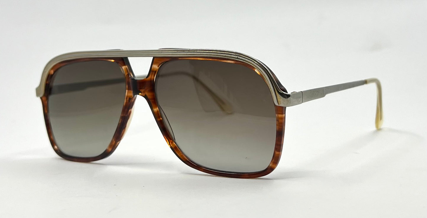 French Aviator Sunglasses-ANDES Amber-Vintage Deadstock-Collux France w/New Custom Lenses