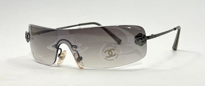 Chanel 4086 c.240/54 Shield Sunglasses Gunmetal Grey Gradient – Deadstock