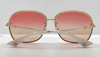 GUCCI GG0228S 005-Glitter Frame Sunglasses w/Gradient Pink/Yellow Lenses-Discontinued/Unworn-Japan
