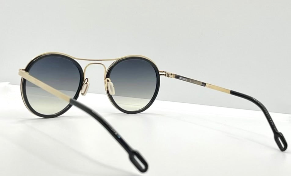 Odette Lunettes “Dalton Ii” C301-Gold Sunglasses-Made In France-Gradient Grey Lenses-48Mm-New