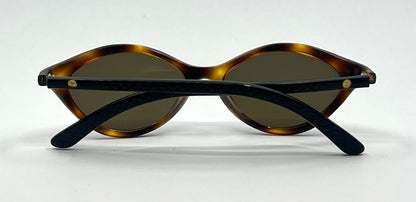Chanel 5001 Vintage Cat Eye Sunglasses Brown Tortoiseshell Green Lenses Italy