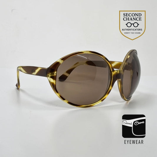 NISOL Vintage 1970s Oversized Round Honey Tortoise Sunglasses-Unworn Original-ITALY