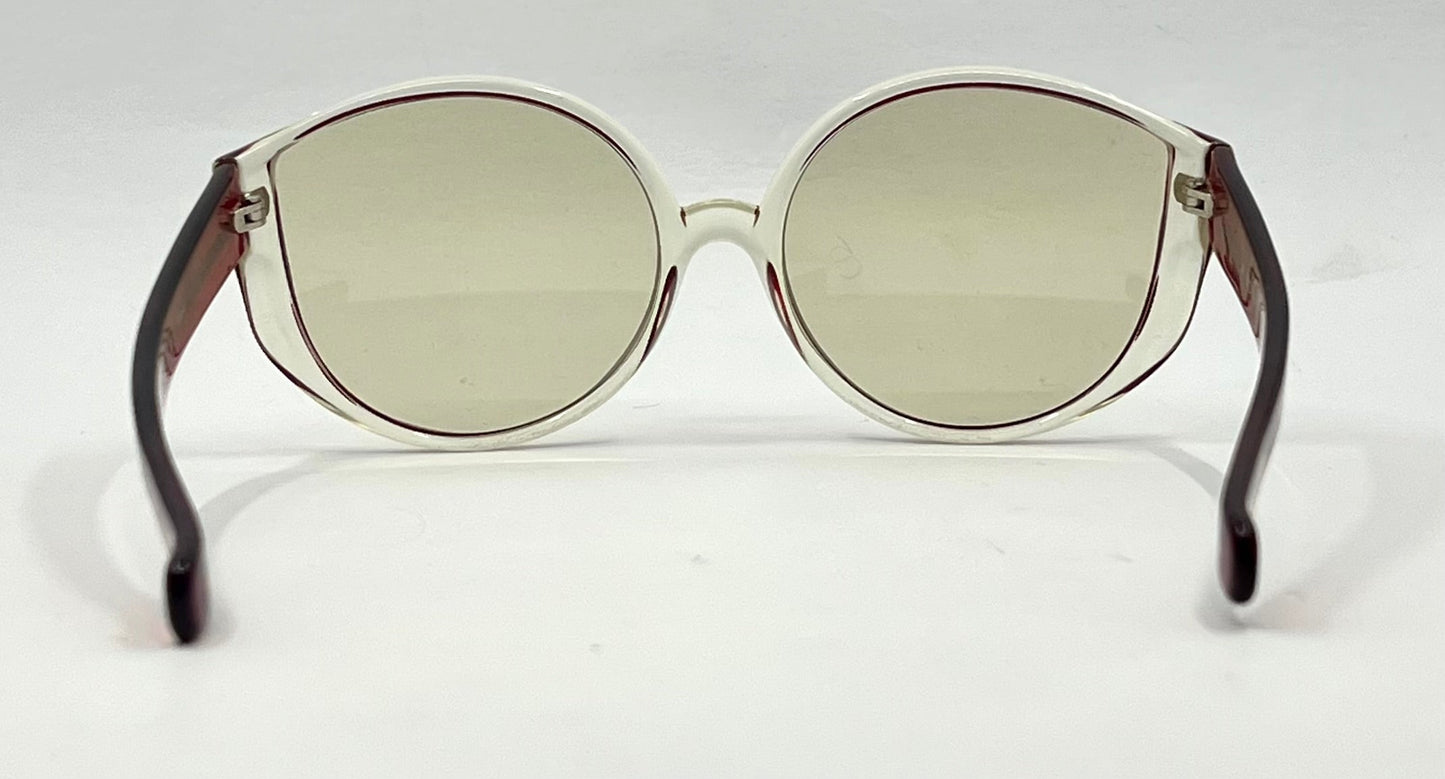 Luxottica Clear Red VINTAGE Sunglasses Unworn-w/New Custom Day/Night Lenses