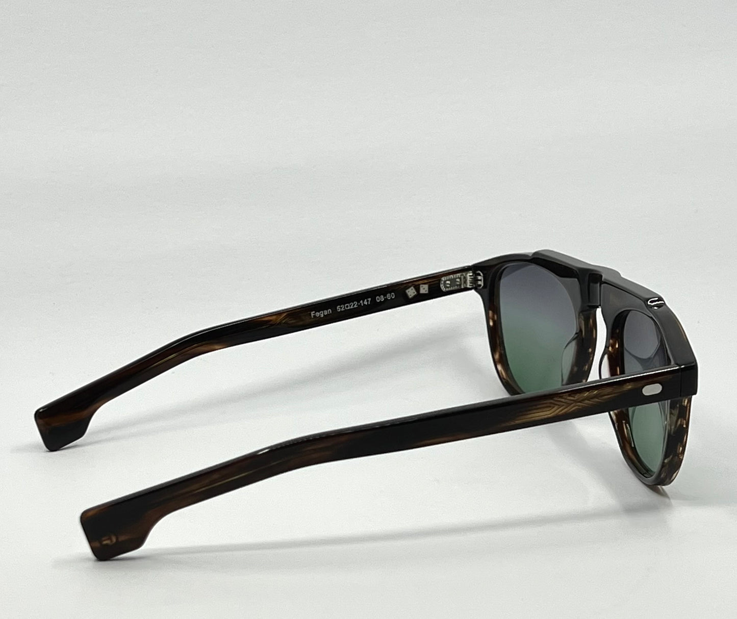 Entourage of 7 Fegan Sunglasses w|New Grey|Green Custom Gradient Lenses-New|Unworn-Full Kit-handmade in Japan