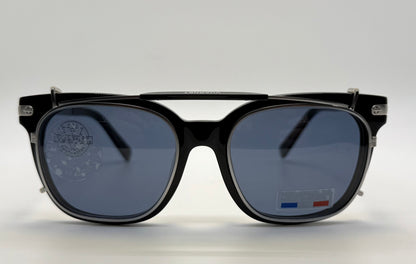 Vuarnet Vl1407 0001 Polarized Clip-On Sunglasses With Mineral Glass Lenses