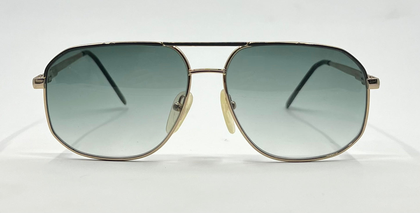 Georgio Felini 9788 Vintage Gold Aviator Sunglasses-New Gradient Tinted Custom Lenses