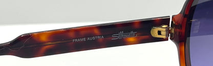 Silhouette M2095 Vintage Aviator Sunglasses w|New Violet Custom Lenses