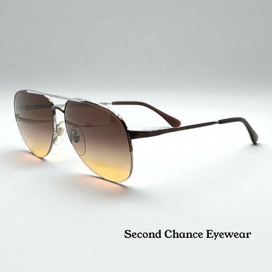 Marchon Marcolin 908|H2 Half-Rim Sunglasses w|New Custom Tobacco Gradient Tinted Lenses
