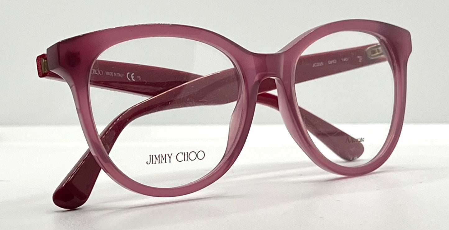 Jimmy Choo Jc205 Qho Pink Glitter Eyeglasses-New-Unworn-Italy-47Mm