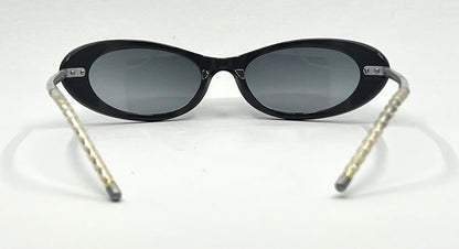 Chanel 5035 5414/11 Y2K Vintage Sunglasses – Black Oval 51-17, Grey Lenses