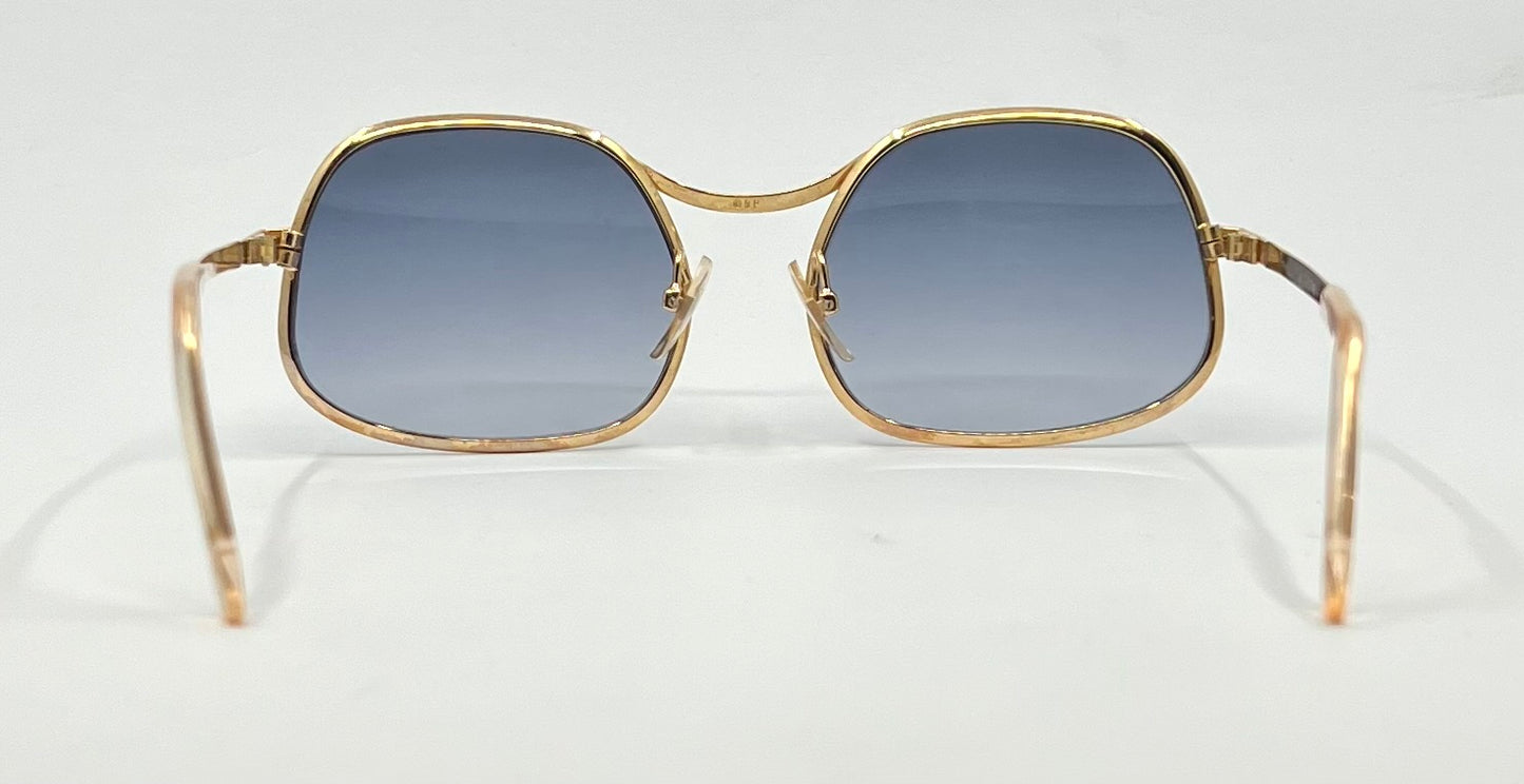 Italian Gold-Filled Hammered Pilot Sunglasses-Vintage Deadstock w/New Gradient Custom Lenses