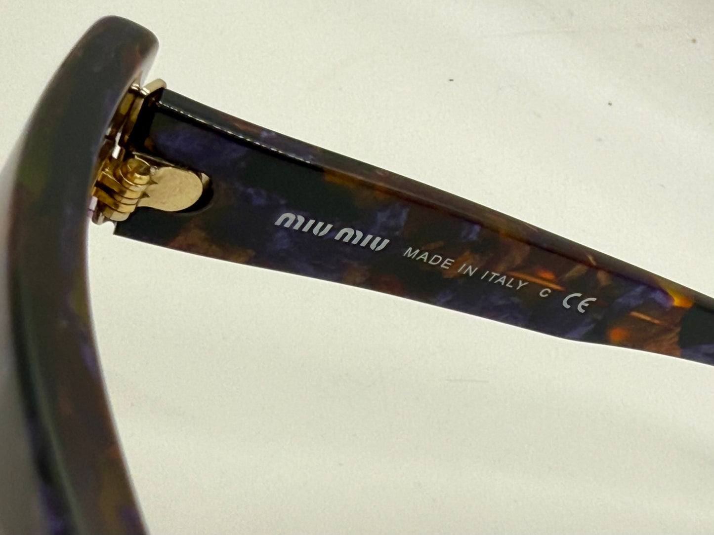 Miu Miu SMU 05O-Vintage Sunglasses-Marbled Purple Amber Frame-Italy-55mm