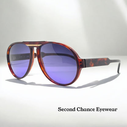 Silhouette M2095 Vintage Aviator Sunglasses w|New Violet Custom Lenses