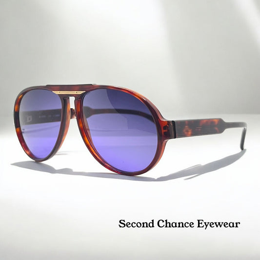 Silhouette M2095 Vintage Aviator Sunglasses w|New Violet Custom Lenses