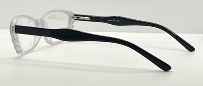 Menizzi Ma3026 Col.01 Eyeglasses – Clear Textured | Black Temples – 50Mm