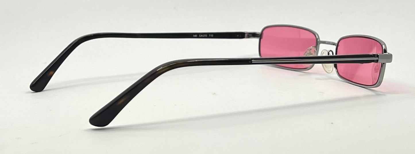 Giorgio Armani GA272-Y2K Vintage Sunglasses-New Solid Rose Pink Custom Lenses