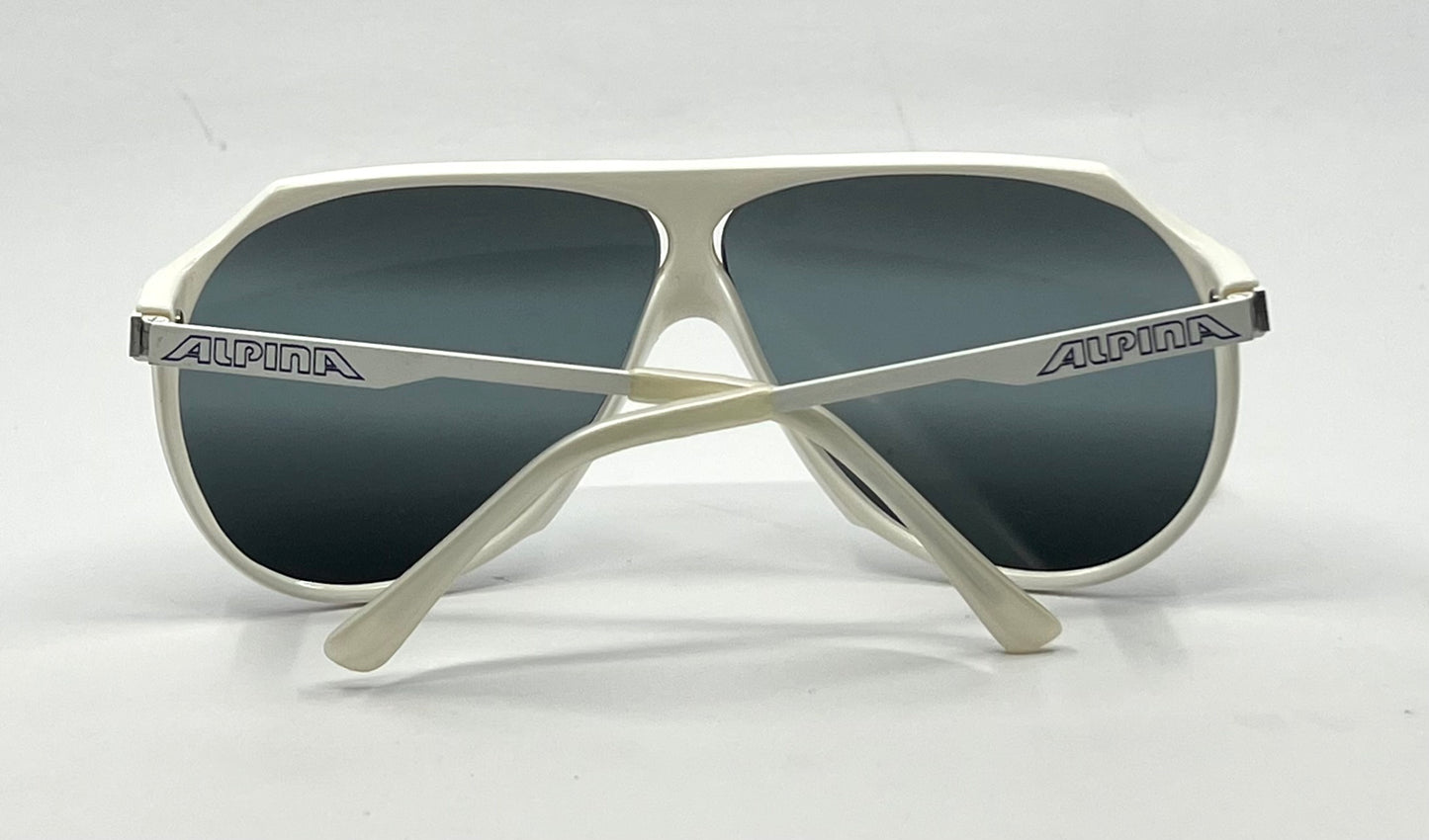 Alpina AERO Vintage Sunglasses White 64mm Aviator – Made in W. Germany 1980s