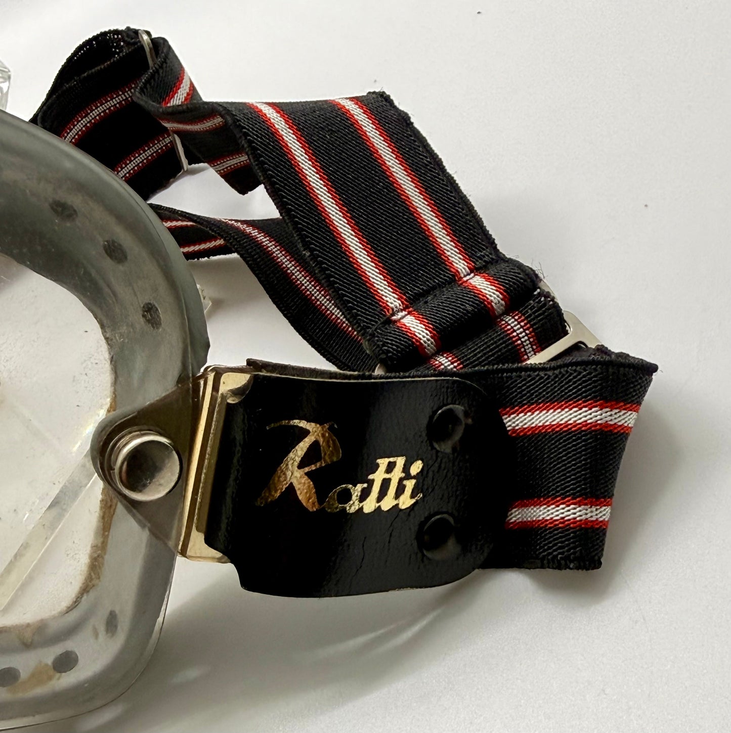 Ratti-Patent Vintage Motorcycle Goggles-Made in Italy-50s/60s Racing Aviator