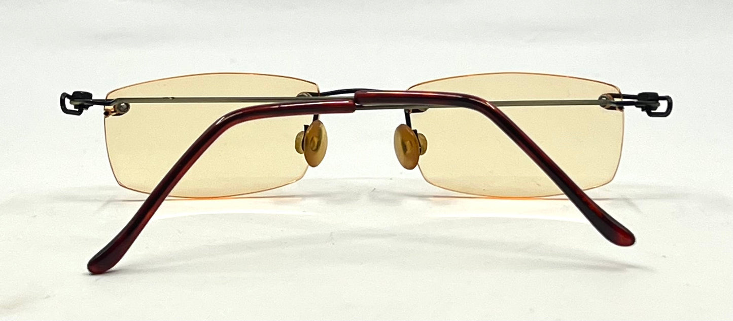 Masters Rimless Sunglasses-Solid Yellow Lenses-Unworn/Vintage