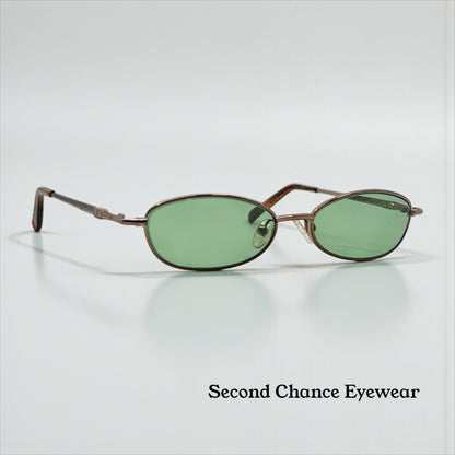 Valentino 5496 Oval Y2K Sunglasses Bronze-New Solid Green Custom Tinted Lenses