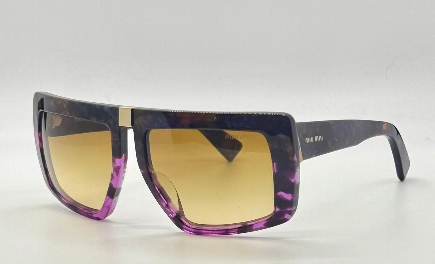 Miu Miu SMU 05O-Vintage Sunglasses-Marbled Purple Amber Frame-Italy-55mm